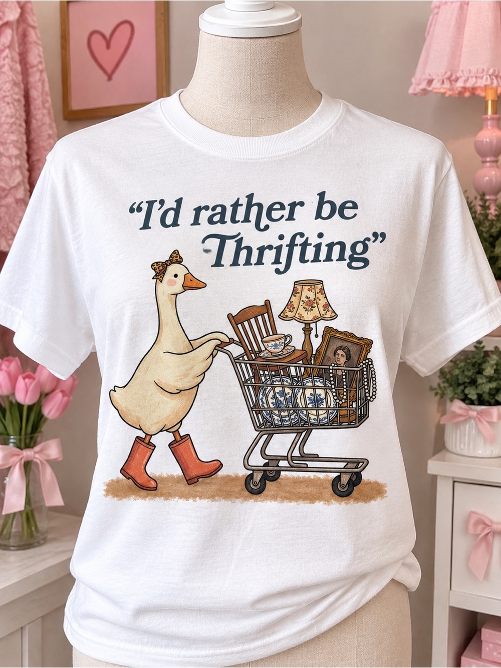 I'd Rather Be Thrifting women’s Graphic Tee - White